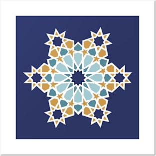 Stars over the Sea Arabic Tiles Posters and Art